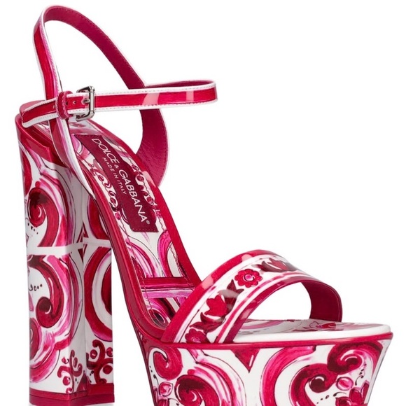 Dolce & Gabbana 105mm Keira Maiolica leather sandals size 39 (8.5)